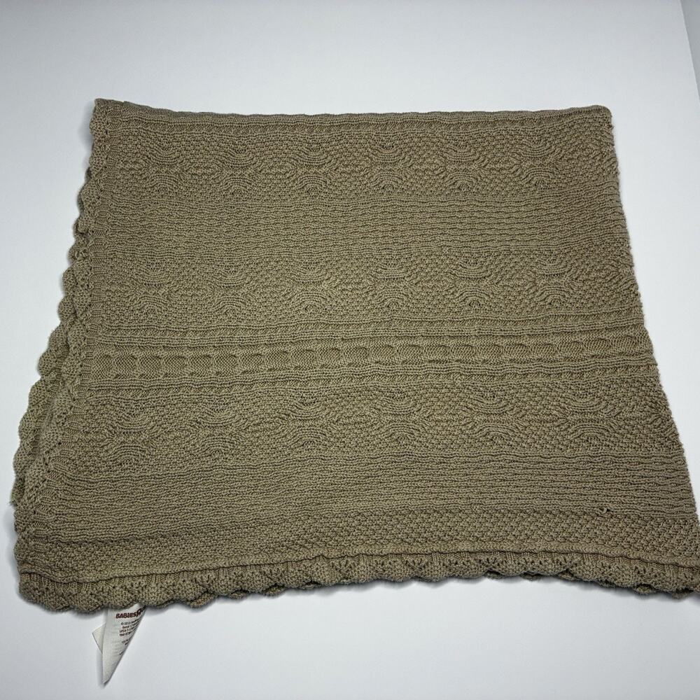 Babies R Us Brown Cable Knit Baby Blanket Cotton Ruffle Trim Geoffrey 2013